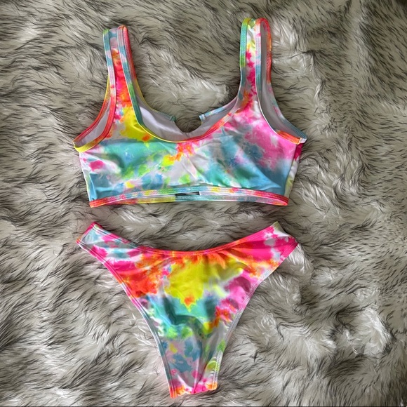 Super Cute Bright Tie Dye Swimsuit - Picture 3 of 7